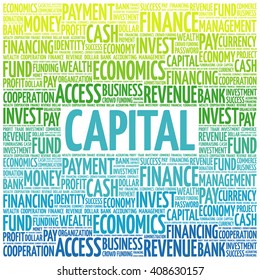 CAPITAL word cloud, business concept