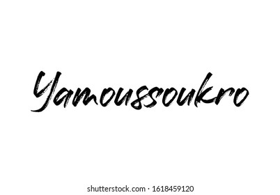 capital Yamoussoukro typography word hand written modern calligraphy text lettering. Can be used for a logo, branding or sticker
