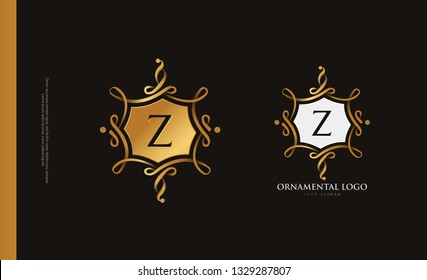 Capital Z monogram. Ornamental swirl logo template