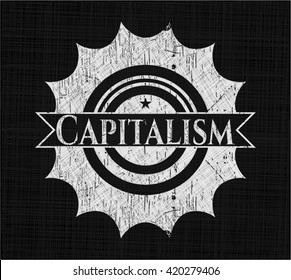 Capitalism with chalkboard texture