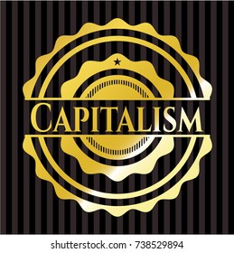 Capitalism gold shiny badge