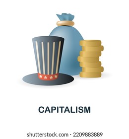 Capitalism icon. 3d illustration from economic collection. Creative Capitalism 3d icon for web design, templates, infographics and more