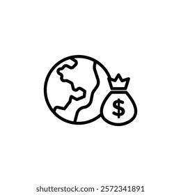 Capitalism icon Black and white outline vector