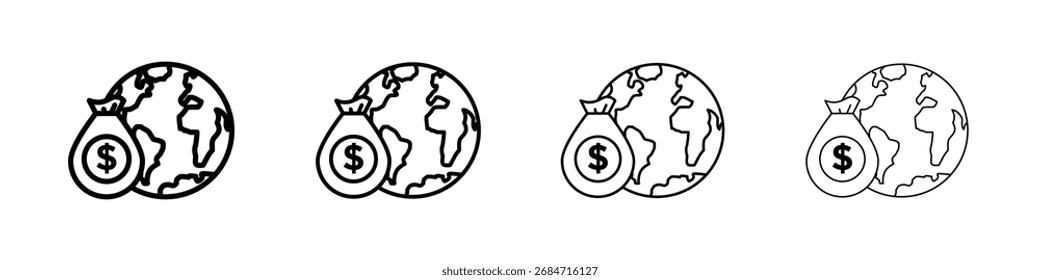 Kapitalismus-Symbol Flache dünne Linie, Vektorgrafik, Skizze