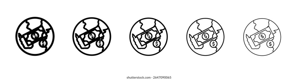 Ícone do capitalismo símbolo ou ilustração do contorno do vetor