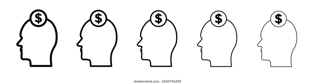 Ícone do capitalismo símbolo ou ilustração do contorno do vetor