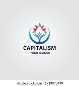 Capitalism Logo Design Template. Capitalism Minimalist Modern Logo Template Vector