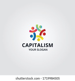 Capitalism Logo Design Template. Capitalism Minimalist Modern Logo Template Vector