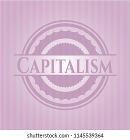 Capitalism retro pink emblem