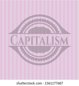 Capitalism retro pink emblem