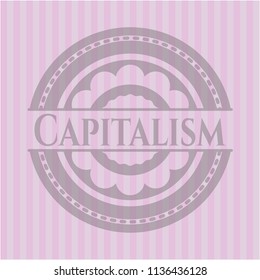 Capitalism retro style pink emblem