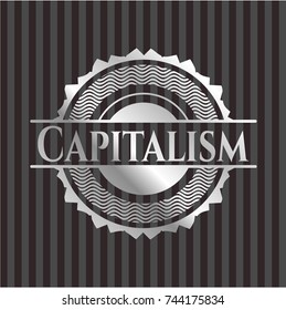 Capitalism silvery shiny badge