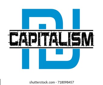capitalism vector stamp