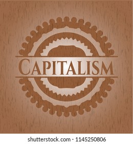 Capitalism wood emblem. Retro