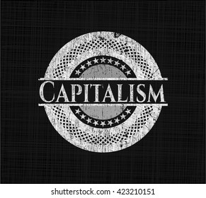 Capitalism written with chalkboard texture