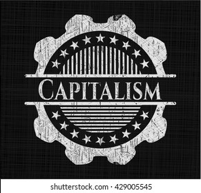 Capitalismo escrito con textura de pizarra