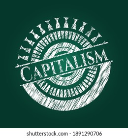 Capitalism written with chalkboard texture. Vector Illustration. Detailed. 