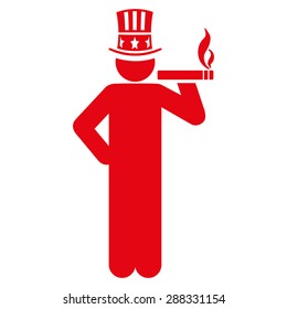 Capitalist icon from Business Bicolor Set. Vector style: flat symbols, red color, rounded angles, white background.