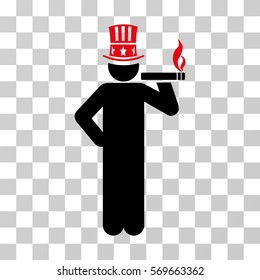Capitalist icon. Vector illustration style is flat iconic bicolor symbol, intensive red and black colors, transparent background. Designed for web and software interfaces.