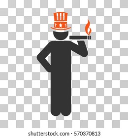 Capitalist icon. Vector illustration style is flat iconic bicolor symbol, orange and gray colors, transparent background. Designed for web and software interfaces.