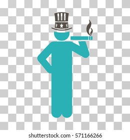 Capitalist icon. Vector illustration style is flat iconic bicolor symbol, grey and cyan colors, transparent background. Designed for web and software interfaces.
