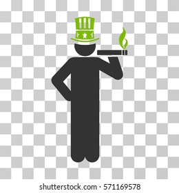 Capitalist icon. Vector illustration style is flat iconic bicolor symbol, eco green and gray colors, transparent background. Designed for web and software interfaces.