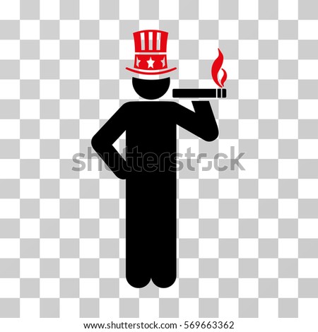 Capitalist icon. Vector illustration style is flat iconic bicolor symbol, intensive red and black colors, transparent background. Designed for web and software interfaces.
