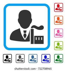 Capitalist Oligarch icon. Flat iconic symbol in a rounded square. Black, gray, green, blue, red, orange color versions of Capitalist Oligarch vector. Designed for web and app interfaces.