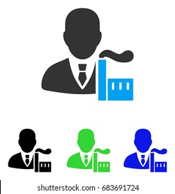 Capitalist Oligarch vector pictograph. Style is flat graphic capitalist oligarch symbol using some color variants.