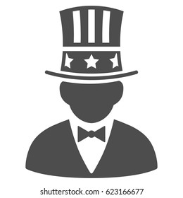 Capitalist vector pictograph. Illustration style is a flat iconic grey symbol on a white background.