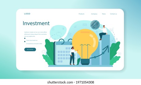 Capitalization of a company web banner or landing page. Appraisal of company stocks multiplied by the market price for those shares. Isolated flat vector illustration