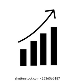 Icono de línea delgada de aumento de capitalización. Gráfico de crecimiento con signo de flecha. Dividendos.