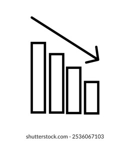 Icono de línea delgada de aumento de capitalización. Gráfico de crecimiento con signo de flecha. Dividendos.