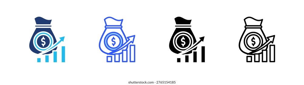 Capitalization Multi Style Icon Set Vector