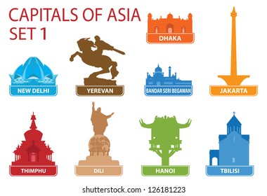 Capitals of Asia. Set 1