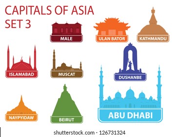 Capitals of Asia. Set 3