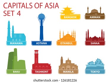 Capitals of Asia. Set 4