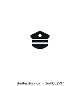 capitan hat vector icon on white background