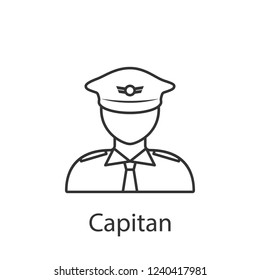 Icono del Capitan. Elemento de avatar de profesión para concepto móvil y aplicaciones web. Un icono detallado del Capitan puede ser usado para web y móvil