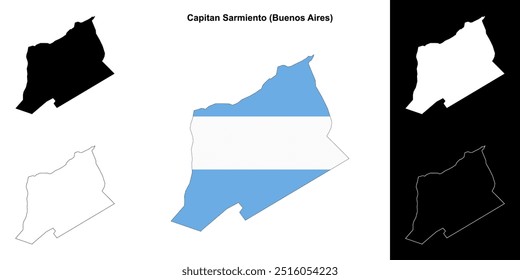 Conjunto de mapas de contorno del departamento de Capitán Sarmiento (Buenos Aires)