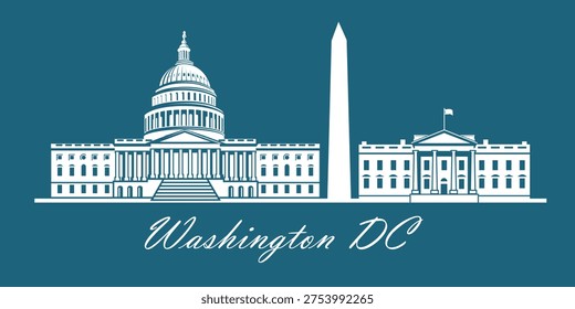 Capitol buiding, Monument and White House in Washington DC