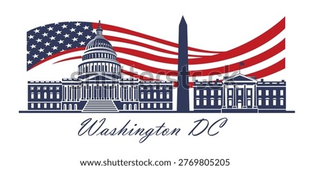 Capitol buiding, Monument and White House in Washington DC