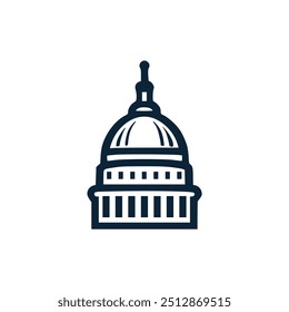 Edificio del capitolio Logotipo histórico Ilustración vectorial Diseño de Plantilla