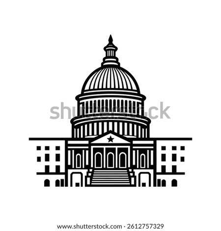 Capitol Building Icon, Government Structure, Political Architecture, Landmark Symbol, Historic Building Design