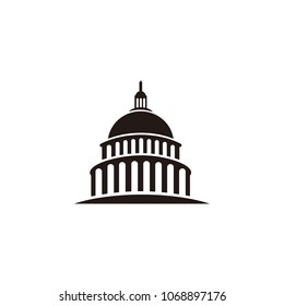 Capitol building icon isolated on white background