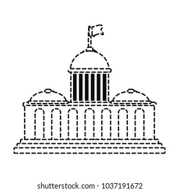 capitol building icon over white background vector illustration