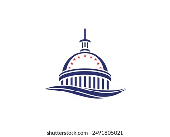Edificio del Capitolio logotipo aislado icono Plantilla de Vector