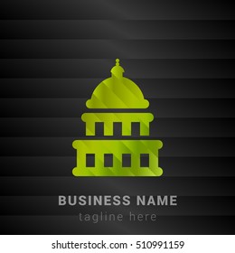 Capitol Building Lime Green and Black silk fashion premium icon / Logo