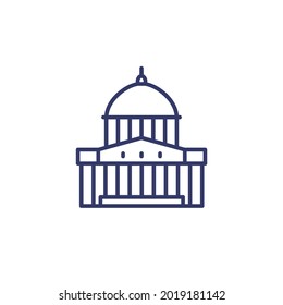 capitol building line icon on white