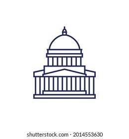 Capitol Building Line Icon, Vector